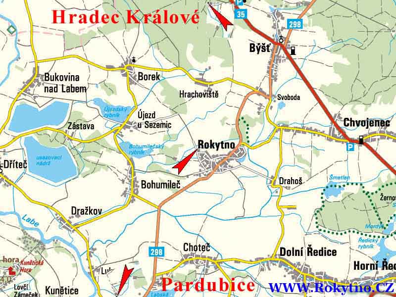 Mapa okolí Rokytna